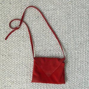 Mango Red Shoulder Bag - Suede